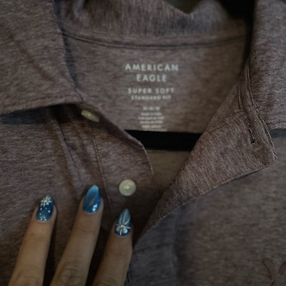 American Eagle Outfitters Gray Polo Shirt